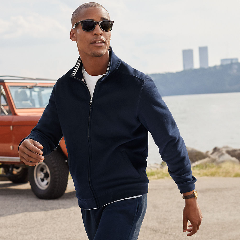 Sears private label navy full-zip jacket