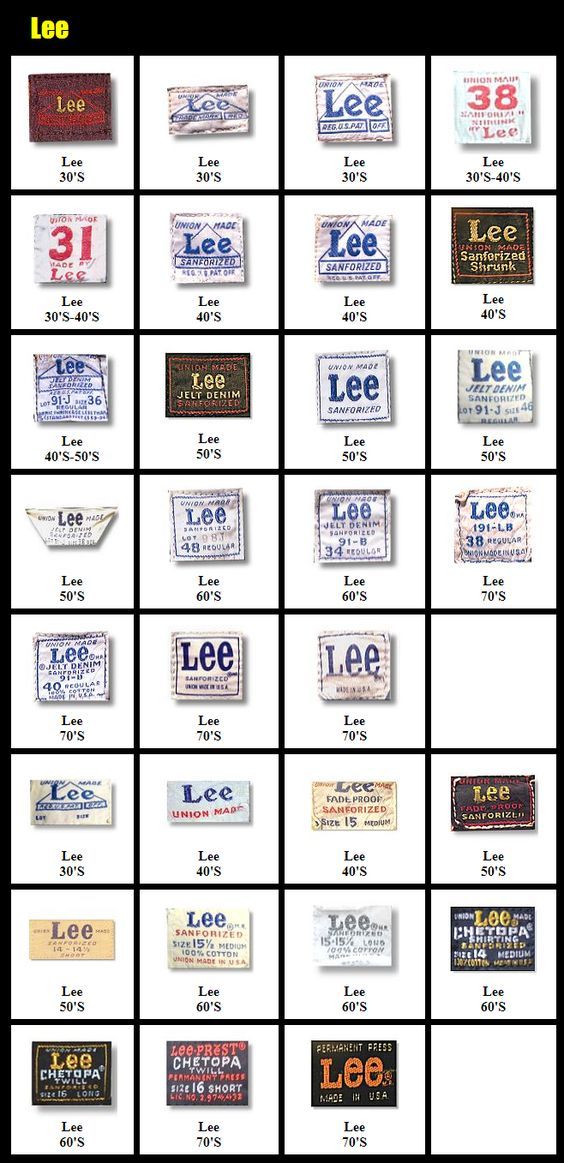 Vintage Lee label archive, 1930s to 1970s
